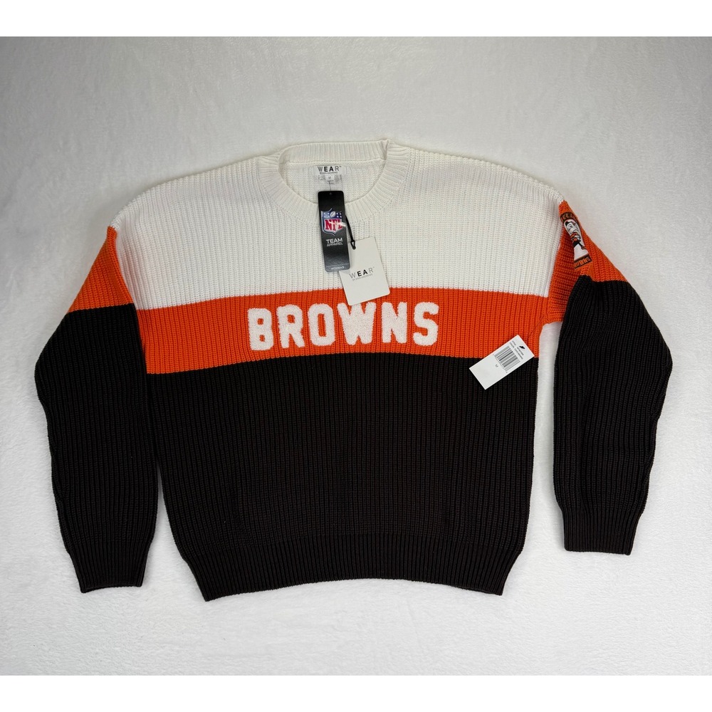 WEAR by‎ Erin Andrews Cleveland Browns NFL Colorblock Sweater Womens Medium NEW